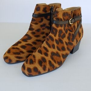 Talbots Dakota Leopard Animal Print Calf Hair Boots